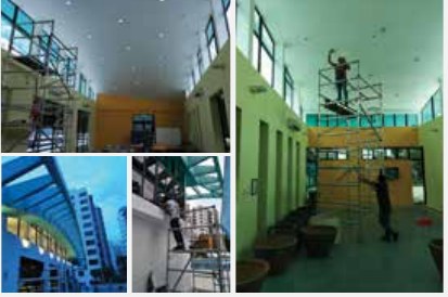 LED lighting installation at Condo Woodsvale project photo by Ezzogenics Work at Height Singapore