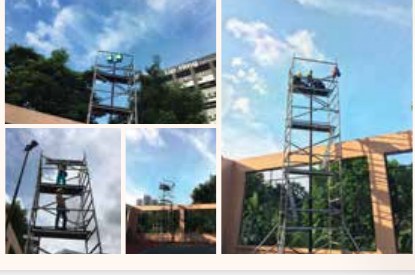 Outdoor light installation at Condo Season View project photo by Ezzogenics Work at Height Singapore
