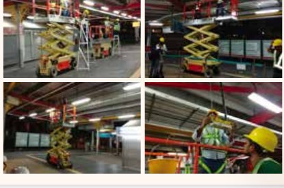 Scissor lift uses at Jurong East Interchange project photo by Ezzogenics Work at Height Singapore