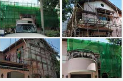 Timber scaffolding work at Victoria Park Road project photo by Ezzogenics Work at Height Singapore