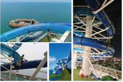 Waterslide polish for Resort World Cruises project photo by Ezzogenics Work at Height Singapore